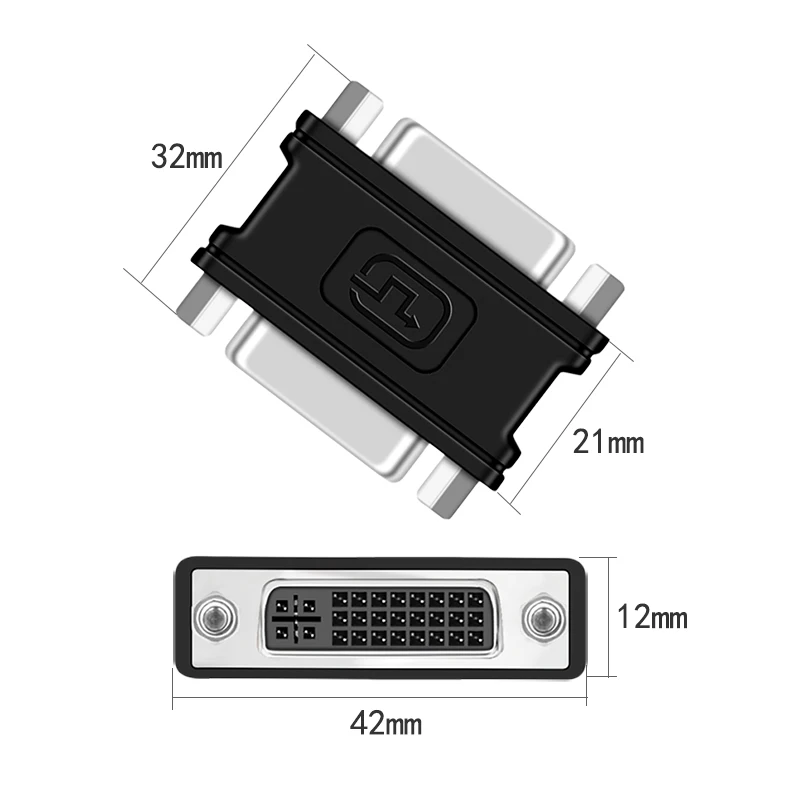 DVI to DVI Female to Female Converter DVI-I (24+5) F to F Mini Gender Changer Adapter for DVI Cable Extension DVI to DVI Female to Female Converter DVI-I (24+5) F to F Mini Gender Changer Adapter for DVI Cable Extension