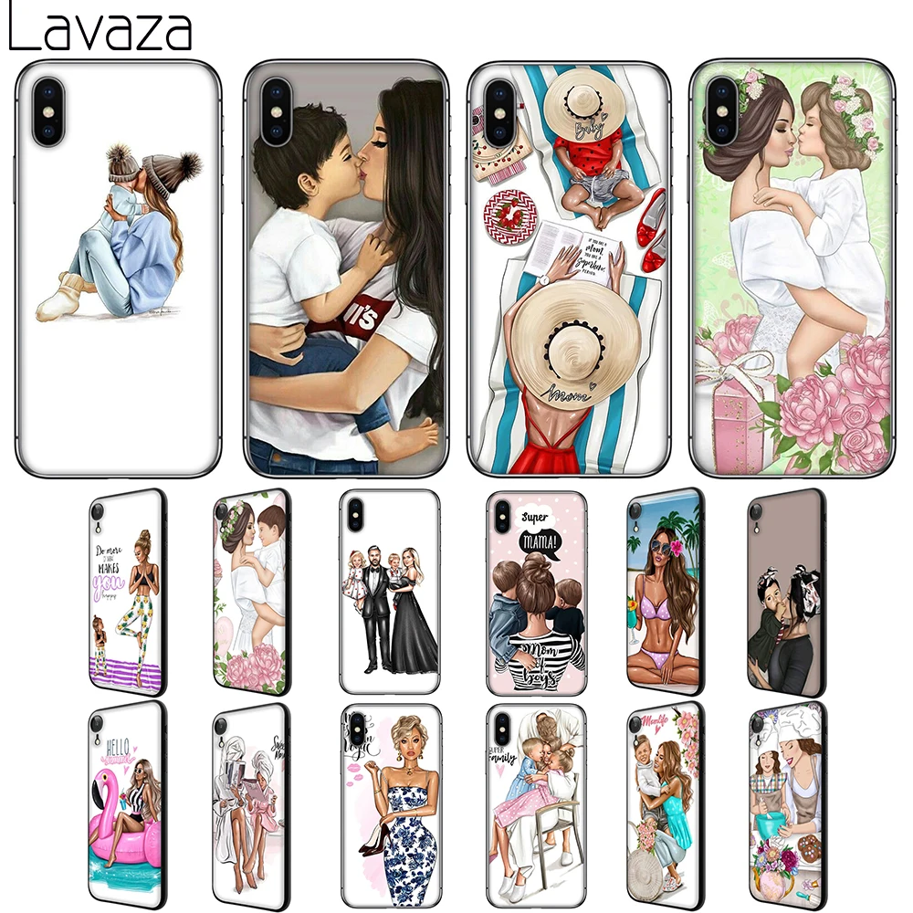 

Mom and baby child Soft Silicone Case Cover for Apple iPhone 6 6S 7 8 Plus 5 5S SE X XS 11 Pro MAX XR