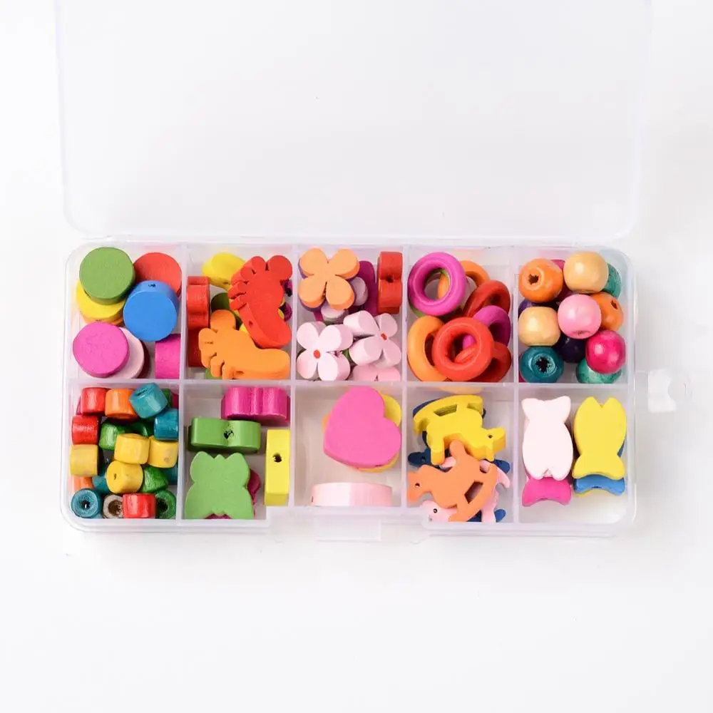 

DoreenBeads Mixed Box Multicolor Cartoon Fun Wood Beads for Children's Jewelry Making DIY Accessories 1 Box (Approx 106 PCs)