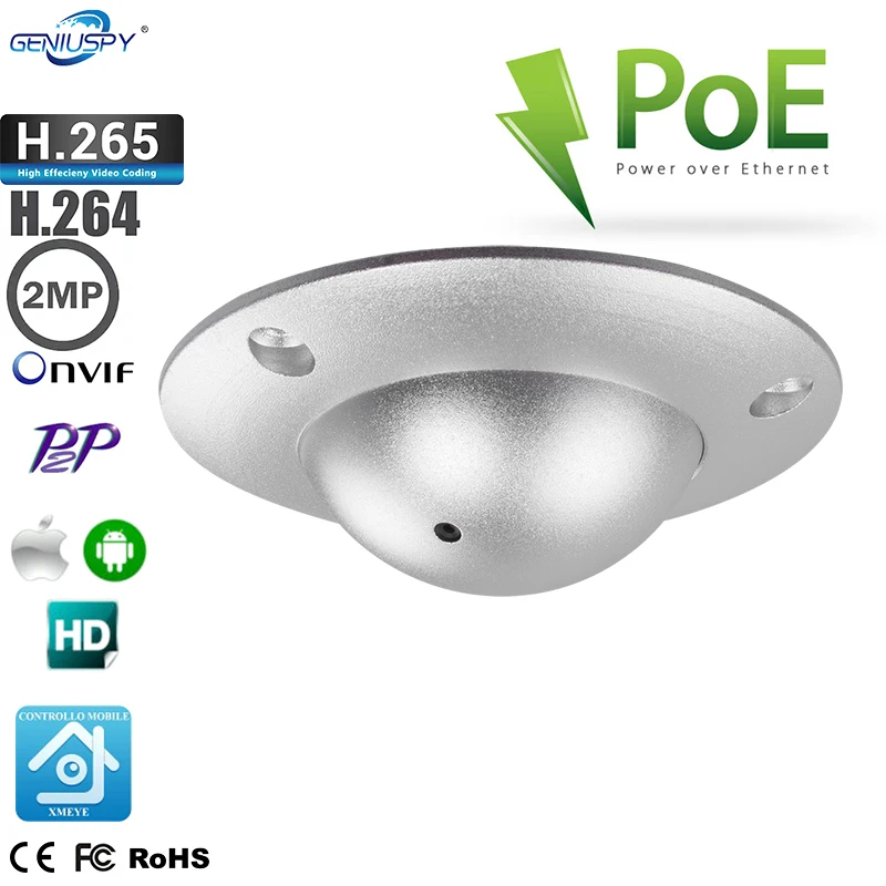 1080P Источник питания POE Мини летающая тарелка Dome UFO Camera Indoor Security CCTV IP Network Flying Video