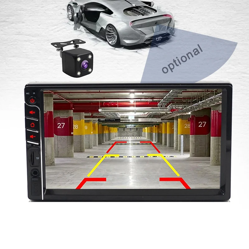 2 Din Автомобильный мультимедийный Радио Hd 7 дюймов пресс контактный экран стерео Bluetooth 12 В 2Din Fm Iso мощность Aux вход Авто Mp5 плеер Sd Usb