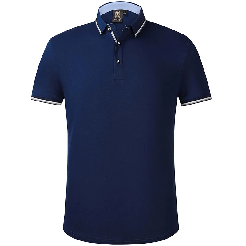 Navy blue Заказная вышитая рубашка поло, вышитая деловая рубашка поло, вышитая рубашка поло форменная рабочая одежда на заказ - Цвет: Navy blue