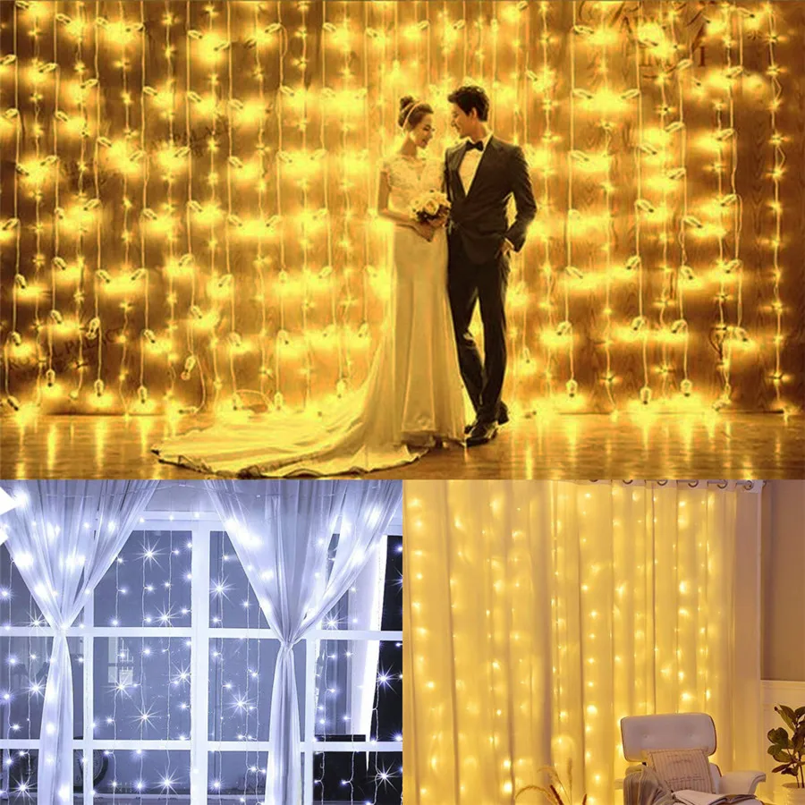 3-3M-Led-Curtain-Holiday-Lights-EU-220V-Light-Decoration-Led-Fairy-Lights-Light-Curtain-Wedding