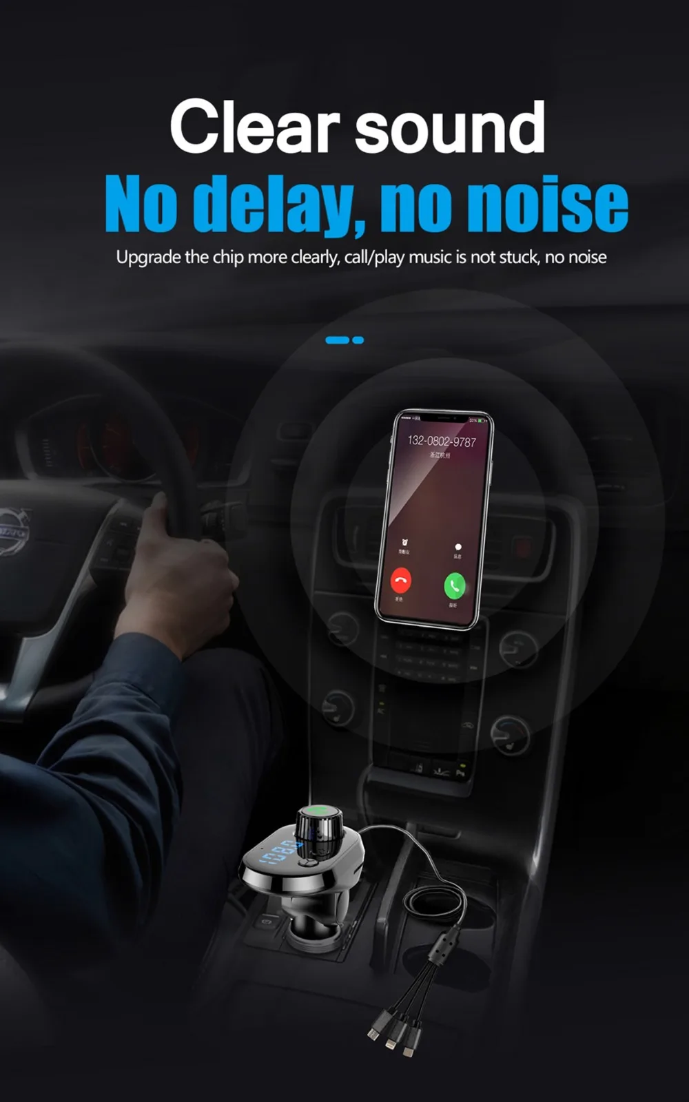Беспроводной Bluetooth автомобильный комплект fm-передатчик радио MP3 музыкальный плеер с USB портом один для трех автомобилей Bluetooth