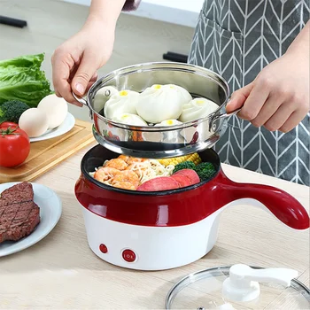 

1.8L Multifunctional Electric Cooker Hotpot Mini Non-stick Food Noodle Cooking Skillet Egg Steamer Soup Heater Pot Frying Pan