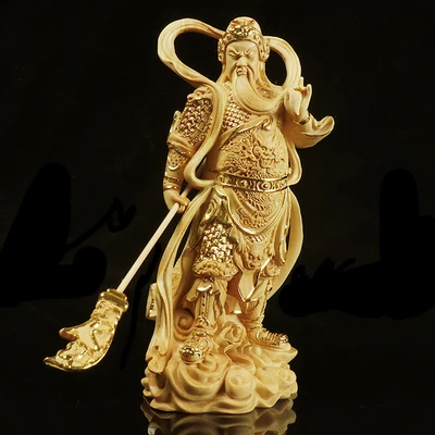 Изысканные украшения Guan Gong Jia Lan Supreme bouddha Bodhisattva, статуя богов-хранителей, аксессуары для домашнего декора - Цвет: A-GOLD