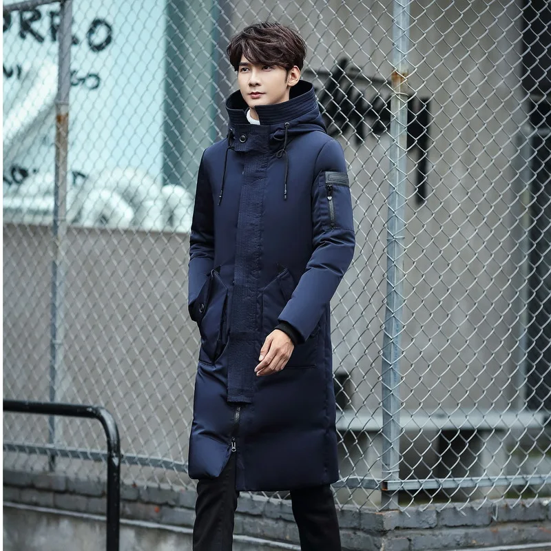 Men Down Jackets Hooded Long Winter Duck Down Parkas Casual Outwear Thick Fashion Puffer JK-624 down jacket,mens jacket