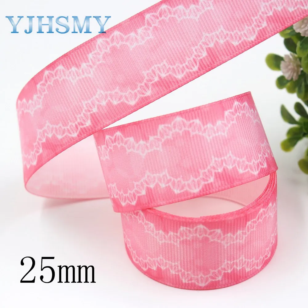 YJHD MY I-19822-1950 25 мм 10 ярдов чистый цвет кружева теплопередачи, DIY лук крышка аксессуары и аксессуары