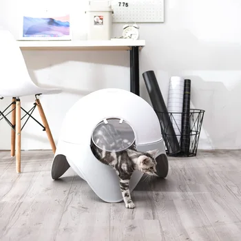 

Creative Closed Cat Litter Box Cute Cat Toilet Capsule Pet Cat Litter Box Cleaning Cat Litter Box Large