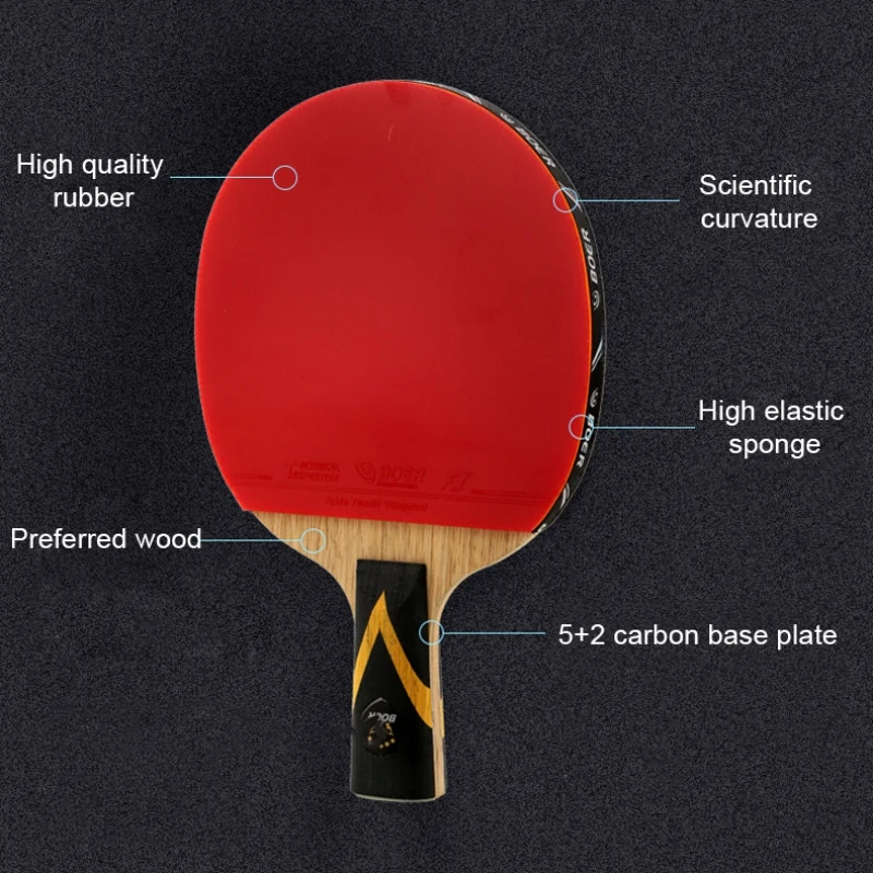 5s ракетка для настольного тенниса легкая мощная ракетка для Пинг-Понга Летучая мышь эргономичная длинная/короткая ручка ракетка для