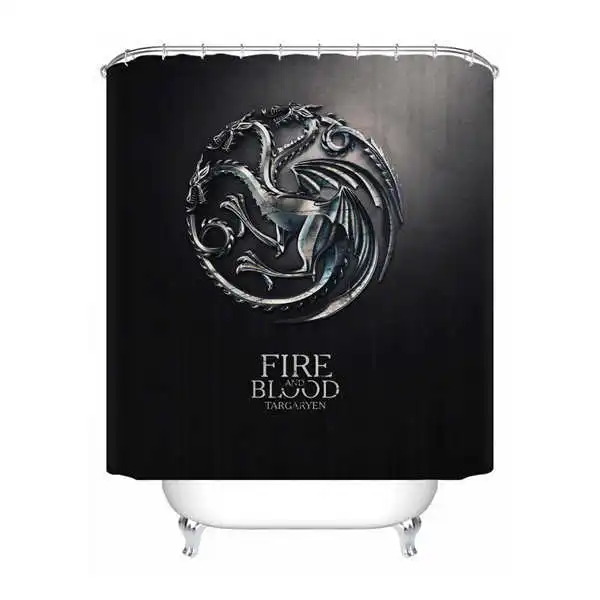 Shower Curtain Пользовательские водонепроницаемые занавески для душа Игра престолов Печатных Декор ванной комнаты различных размеров#180320-02-242 - Цвет: Shower Curtain