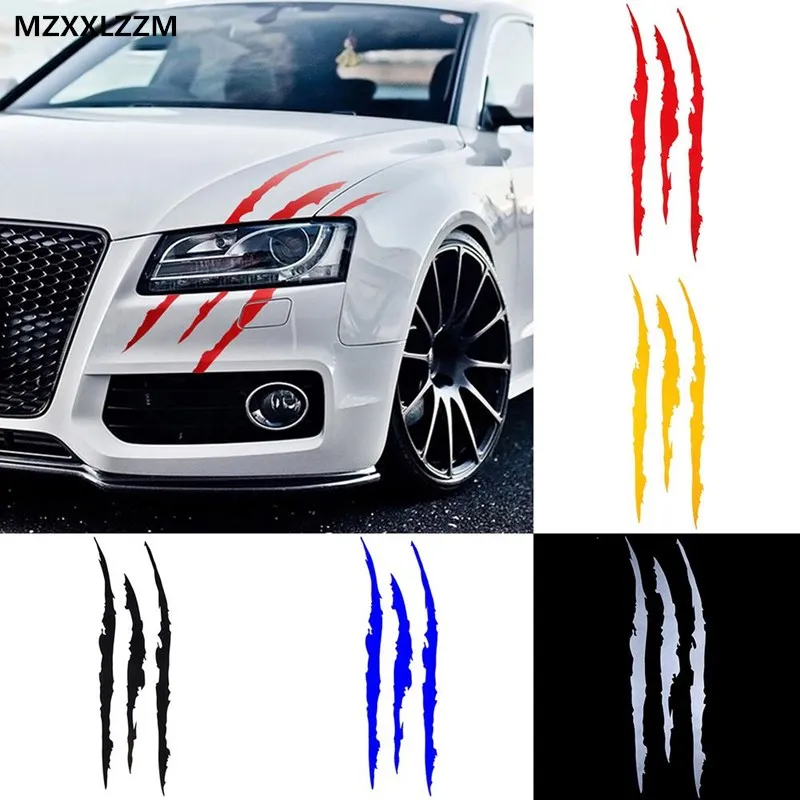 Car sticker Funny Reflective Monster claw mark waterproof Auto Headlight Decoration motorcycle Vinyl Stickers40*12cm | Автомобили и