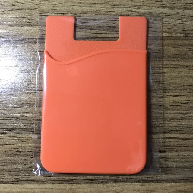 Orange Визитная силиконовая наклейка для телефона, задняя крышка для сотового телефона, держатель для кредитных карт, кошелек, карман для ID карты, клейкая наклейка, тонкий Чехол - Цвет: Orange