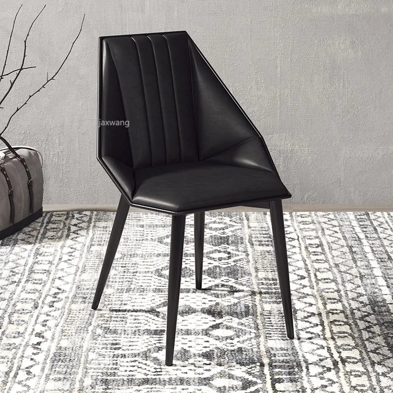 Настраиваемое простое офисное кресло, полый железный обеденный стул, креативный задний стул, табурет для ресторана, гостиной, стулья, диван - Цвет: Black