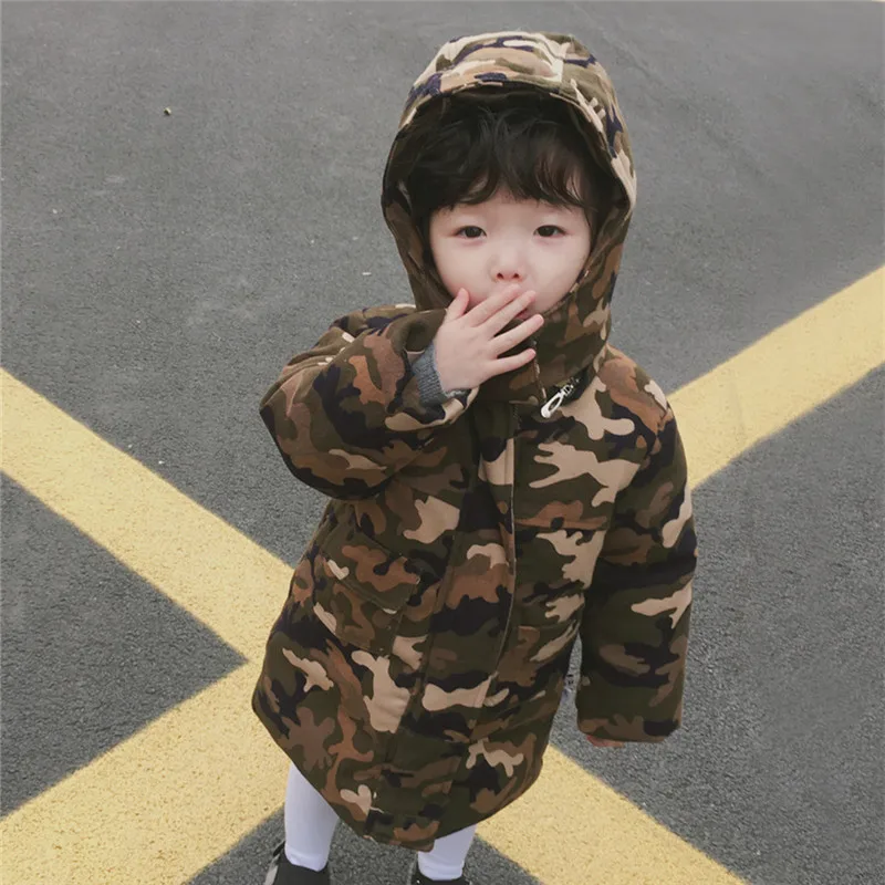 

Tonytaobaby Winter Wear New Boys and Girls Jacket Camouflage Cotton Padded Clothes Thickened Boys Coats Winter