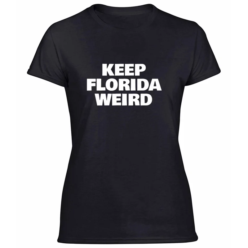 Винтаж keep florida weird(белый текст) футболка для мужчин комиксы Camisetas Юмор взрослых футболки Топ