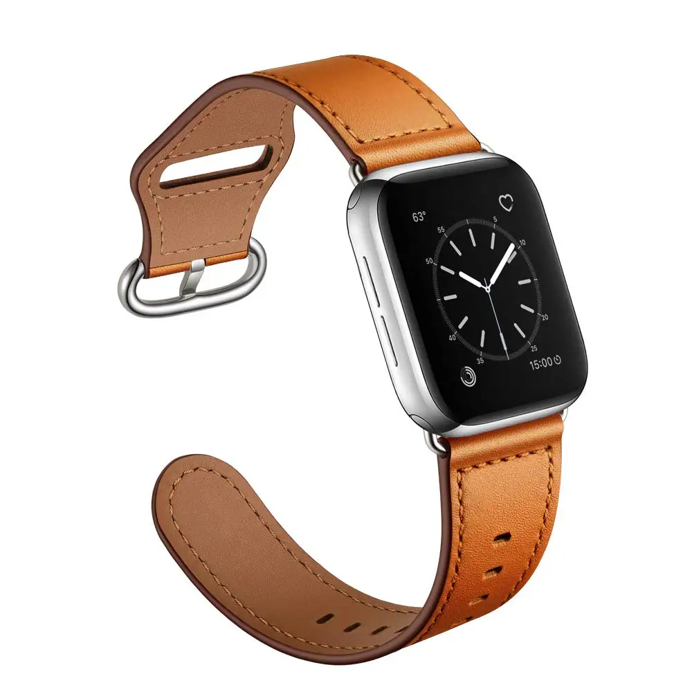 Ремешок для Apple watch, ремешок 44 мм, 40 мм, iWatch, ремешок 42 мм, 38 мм, ремешок из натуральной кожи, ремешок для часов, браслет для Apple watch, серия 5, 4, 3 - Цвет ремешка: brown