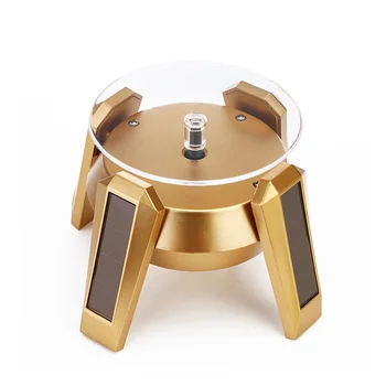 

New 360 Degree Rotating Solar Powered Jewlery Display Stand Necklace Ring Earring Bracelet Turn Table LED Light Watch Holder SCI