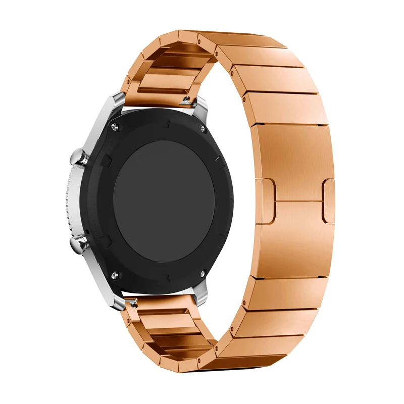 Rose gold 22 мм 20 мм ремешок для часов для samsung galaxy watch gear s3 frontier 46 мм 42 мм huawei GT часы из нержавеющей стали Бабочка Пряжка ремешок - Цвет ремешка: Rose gold
