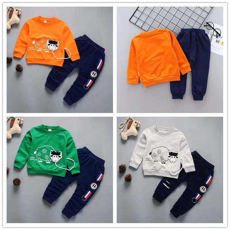 Fashion Children Clothing Spring Autumn Baby Girl Clothes Set Boys Cotton Jacket Pants 2 Pieces Toddler Costume Kids Tracksuits