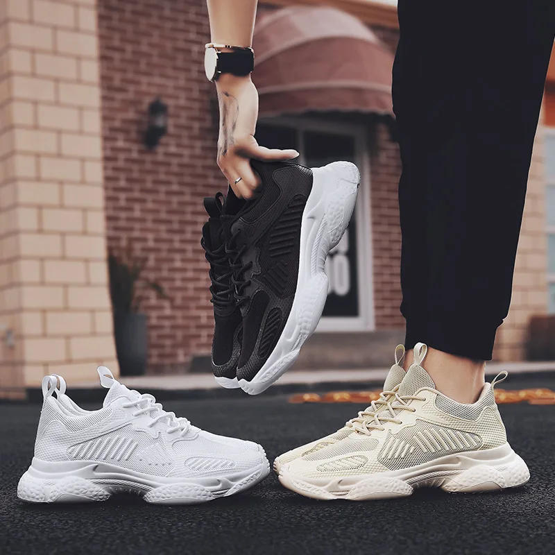 

2019 Summer Korean-style Trend of Fashion Breathable Fly Woven Versatile Sports Footwear Running Shoes Low Top MEN'S SHOES P