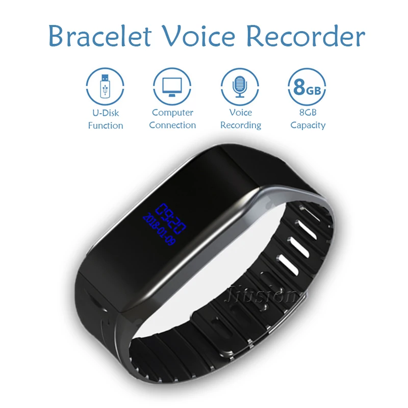 

Digital Bracelet Voice Recorder Wrist Watch Voice Activated Recording Dictaphone MP3 Audio Sound Recorder 8GB Caneta Espia V86