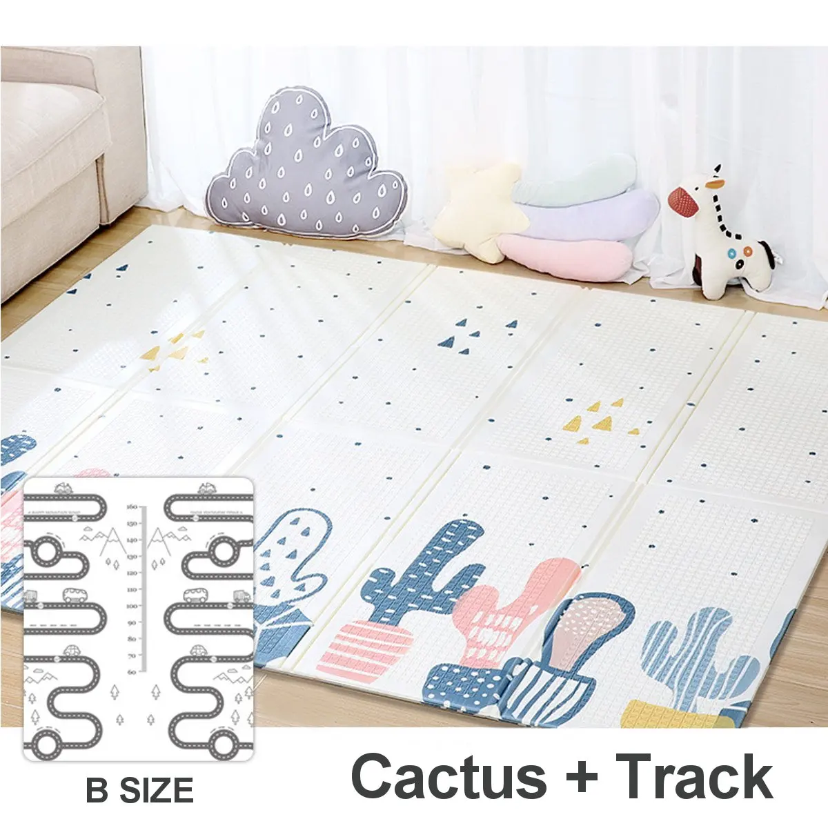 Cactus 200x180 см детский коврик для ползания, толстый коврик, водонепроницаемый коврик для детской комнаты, коврик для ползания, складной игровой коврик, нескользящий Детский ковер - Цвет: Cactus