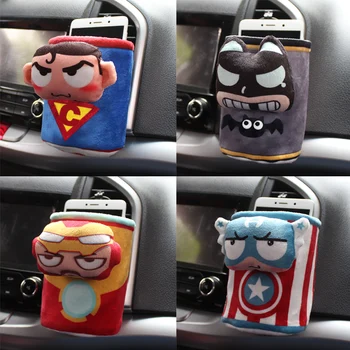 

1pc 11cm funny Captain America spiderman plush hanging carriage bag vehicle-mounted cylinder storage box lady creative gift