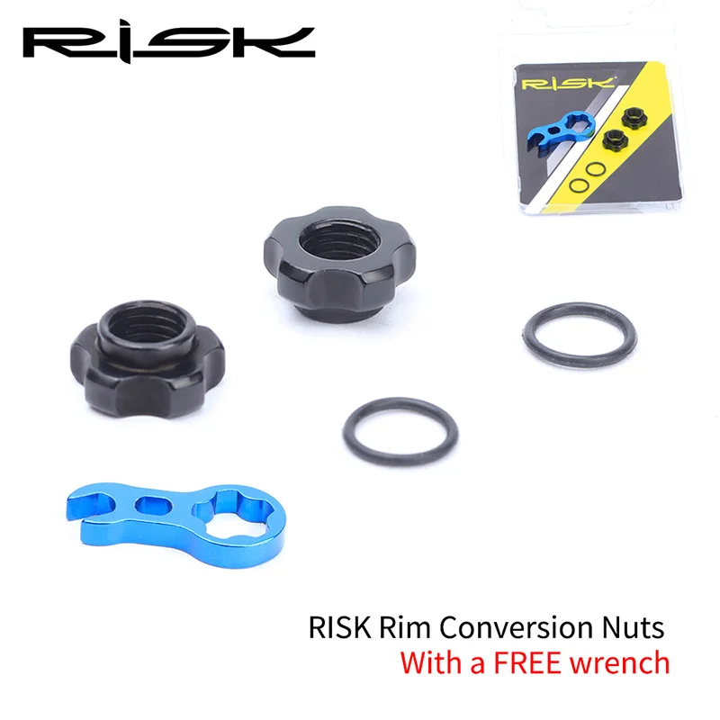 Risk горный велосипед Schrader& Presta шины клапан колеса переделанные гайки MTB дорожный велосипед AL6061 шины из алюминиевого сплава - Цвет: AV transfer FV