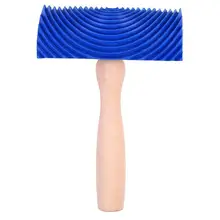 Узор тиснение краски деревянная ручка резиновый валик мягкая резиновая деревянная краска для рисования стены кисти для офиса дома украшения стены