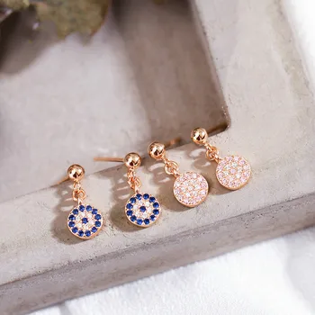 

S925 Sterling Silver Earrings Female Hand-made Full Diamond European and American Style Temperament Simple Earrings Earrings