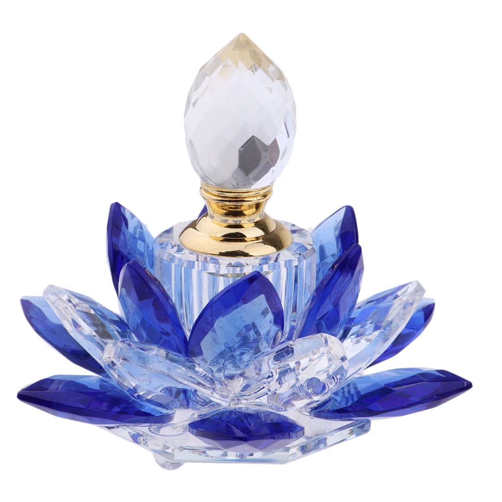 Blue 5ml Crystal Vintage Perfume EMPTY Bottles Lotus Flower Lady Favor