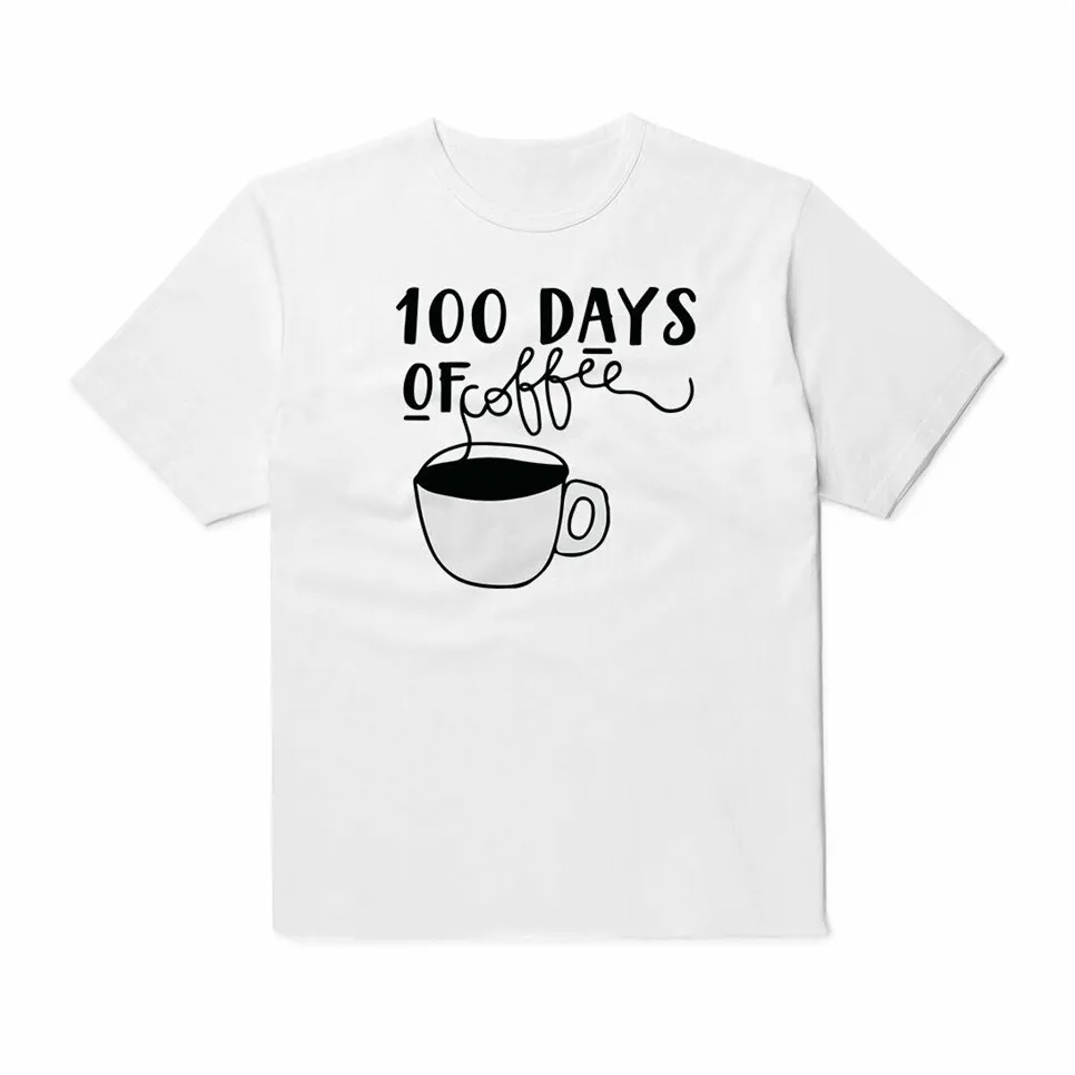 100 дней кофе рубашка Coffe Lover футболка подарок для Него Morning унисекс Новая крутая |