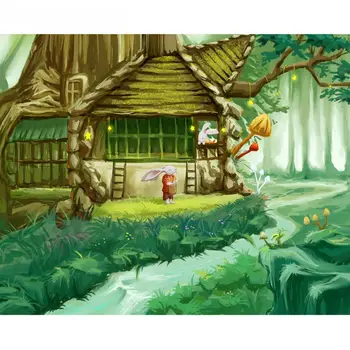 

Rabbit house Paint by Number Kits 16 x 20 inch Canvas DIY O il Painting