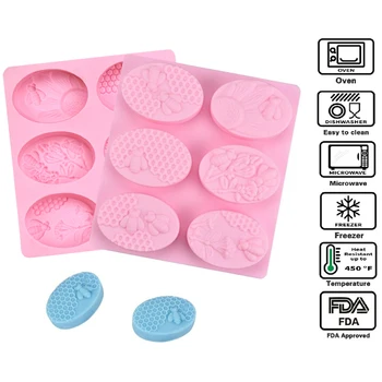 

2019 Hot Sale Bee Silicone Soap Mold DIY Handmade Craft 3D Making Cake Mould for Home Kitchen I88 #1
