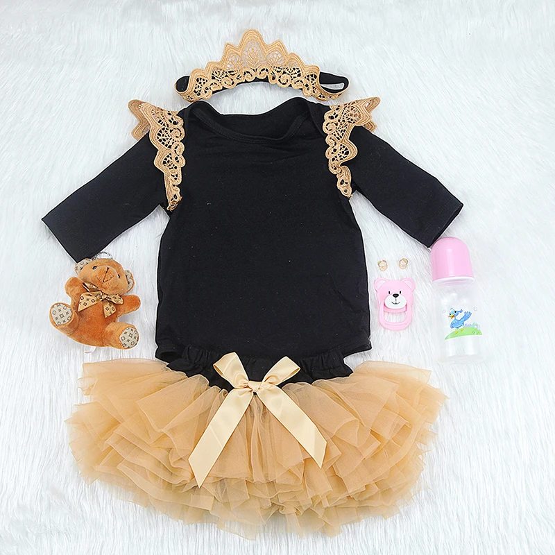 55 см Reborn Baby Doll игрушка полная силиконовая пачка платье принцессы ткань тело короткие волосы Реалистичная кукла малыш подарок
