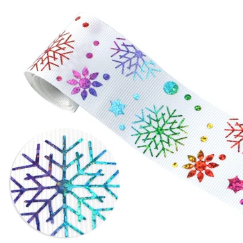 

David accessories 50Y 38mm Christmas Laser Grosgrain Ribbon DIY Handmade Materials Wedding Gift Wrap Gift Giving tape,50Yc7837