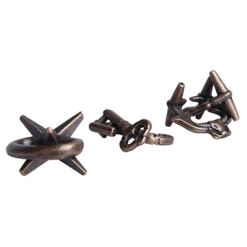 

Zinc Alloy Magic Lock Three-Piece Puzzle Solution Ring Difficult Brain-Burning Adult Children Toys