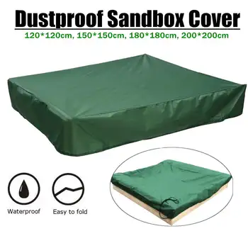 

120/150/180/200cm Waterproof Oxford Dust Cover Square Drawstring Sandbox Sandpit Dustproof Cover Canopy Shelter Cloth Green