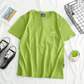

100% brand new Damen Baumwolle T-Shirt Avocado Brief Drucken Kurzarm Oansatz Lustige Nette T Tops