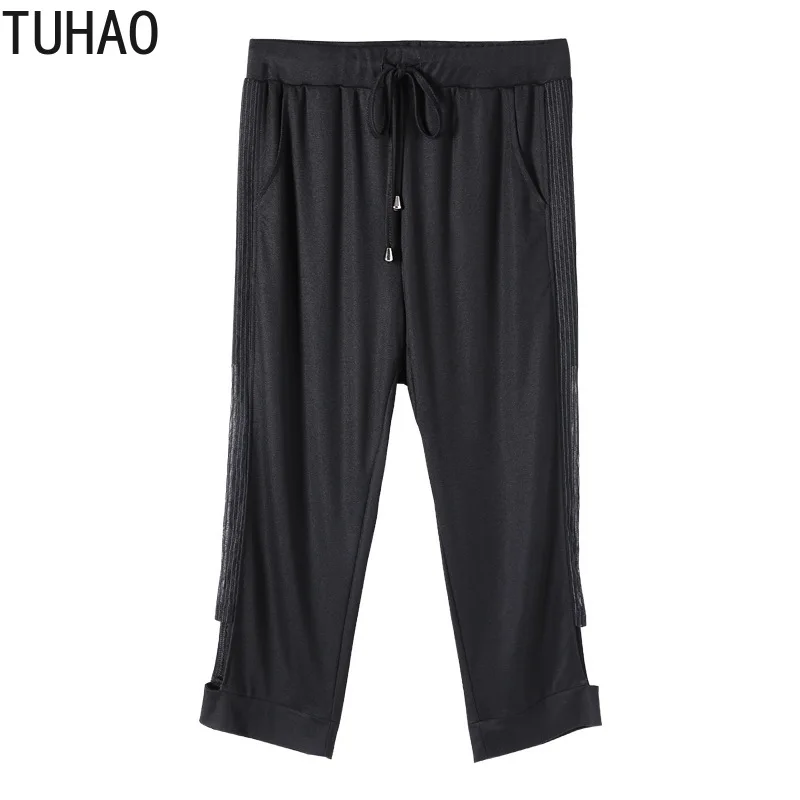 TUHAO 10XL 8XL 6XL 4XL Women Black Capris Pants 2020 Plus Size Women's Trousers Women Summer Trouser Pant for Mother Mom WM61 TUHAO 10XL 8XL 6XL 4XL Women Black Capris Pants 2020 Plus Size Women's Trousers Women Summer Trouser Pant for Mother Mom WM61