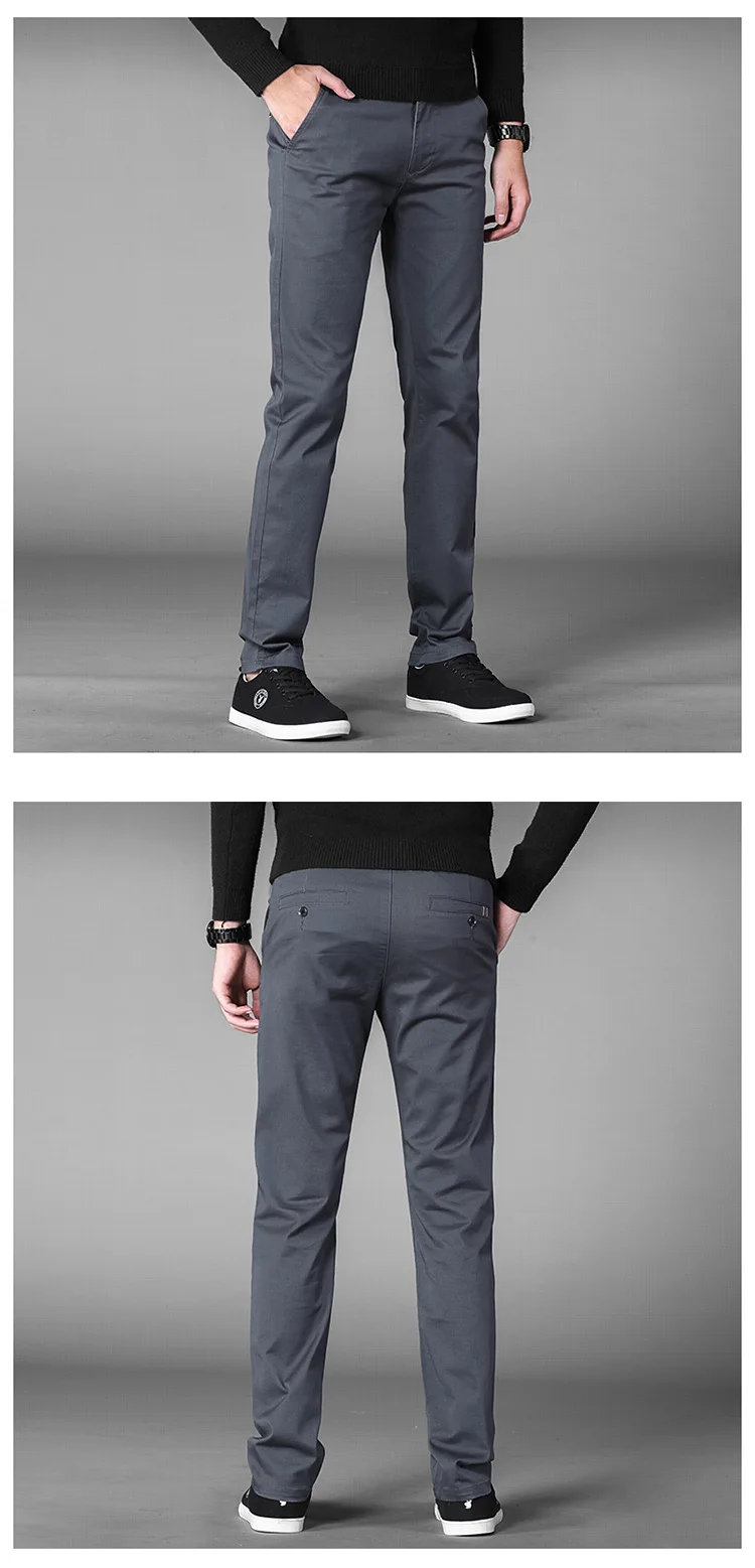 Повседневные мужские брюки в классическом стиле, новинка, бизнес эластичные хлопковые облегающие мужские брюки серого цвета, цвета хаки, размера плюс 42, 44, 46, SA-8
