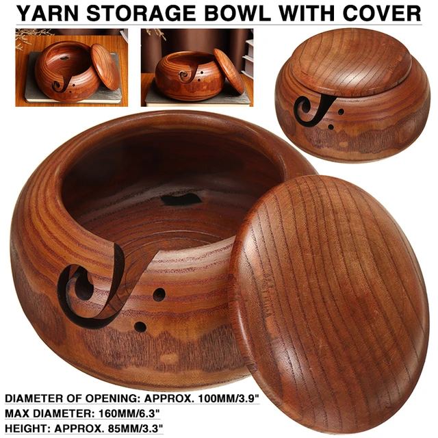 Wooden Yarn Bowl for Knitting, Round Organizer, Vintage with Lid, Crochet  Supplies, Portable Home Craft Gift - AliExpress