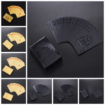 

Waterproof Poker Cards Creative Black Gold Collective Playing Cards Outdoor Entertainment Party Toy