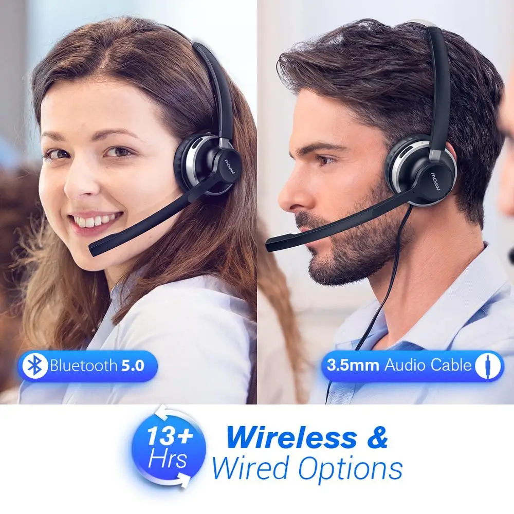 Mpow HC3 Bluetooth 5 0 наушники двойной Шум микрофон с функцией шумоподавления прозрачный