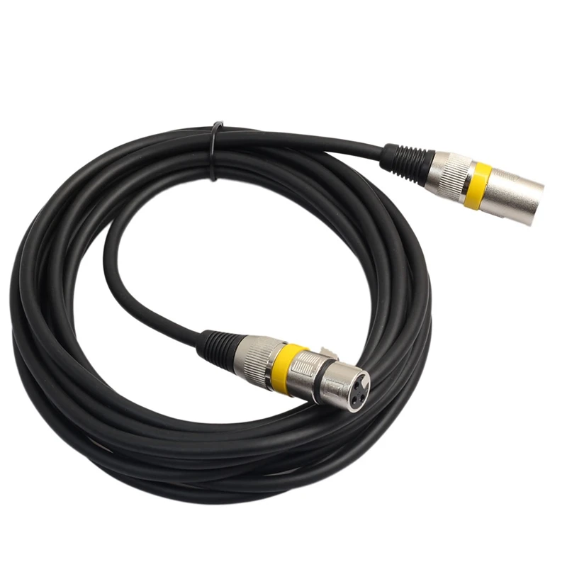 5 Pcs Package XLR Male to Female 3 Pin Cable Jack Audio Foil Cable+ Braided Shield for Micro-phone Stage Light Mixer