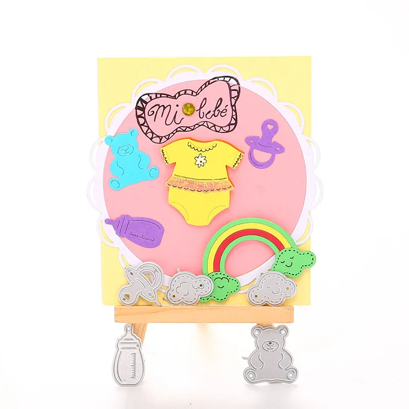 DiyArts New Baby Born металлические режущие штампы с радужным облаком DIY Выгравированные