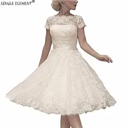 Vestidos de Novia Lace/большие размеры; красивые кружевные короткие свадебные платья до колена