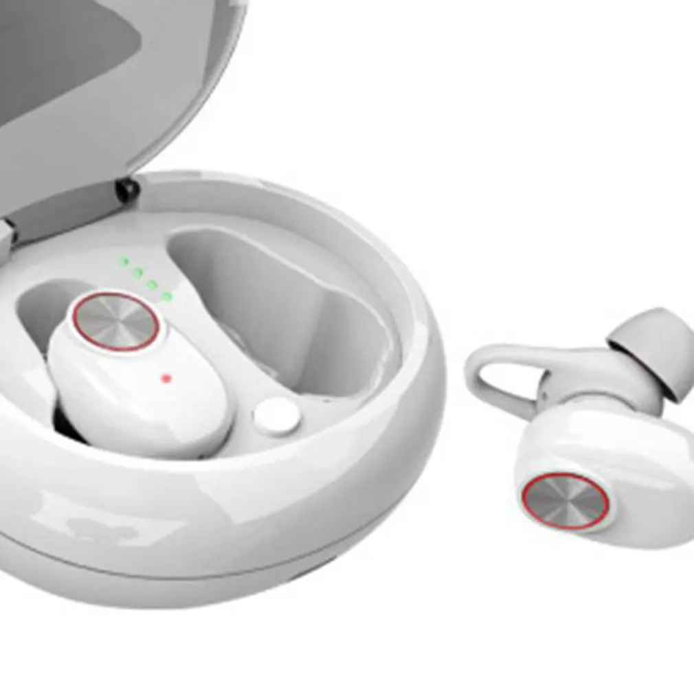 Двойные наушники V5, Bluetooth 5,0, гарнитура, беспроводные наушники с громкой связью, стерео музыка, qi-поддержка, с зарядным устройством, IPX5, водонепроницаемый