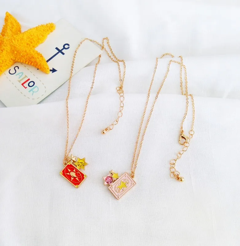 

Japanese-style Sweet Youth Pretty Girl Second Element Cartoon Animation Magic Cardcaptor Sakura Pendant Cherry Blossom Necklace